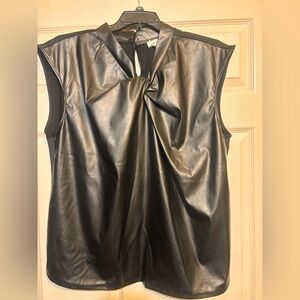 Zoey & Leelo Sleeveless Faux Leather Top